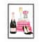 Stupell Industries Fashion Books, Heels &#x26; Champagne Glam Wall Art in Black Frame